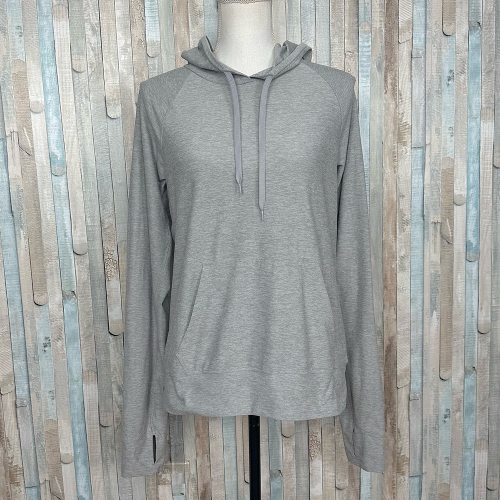 Outdoor Voices L Gray Cloudknit All Day Hoodie Sweatshirt Pullover Top Soft Knit